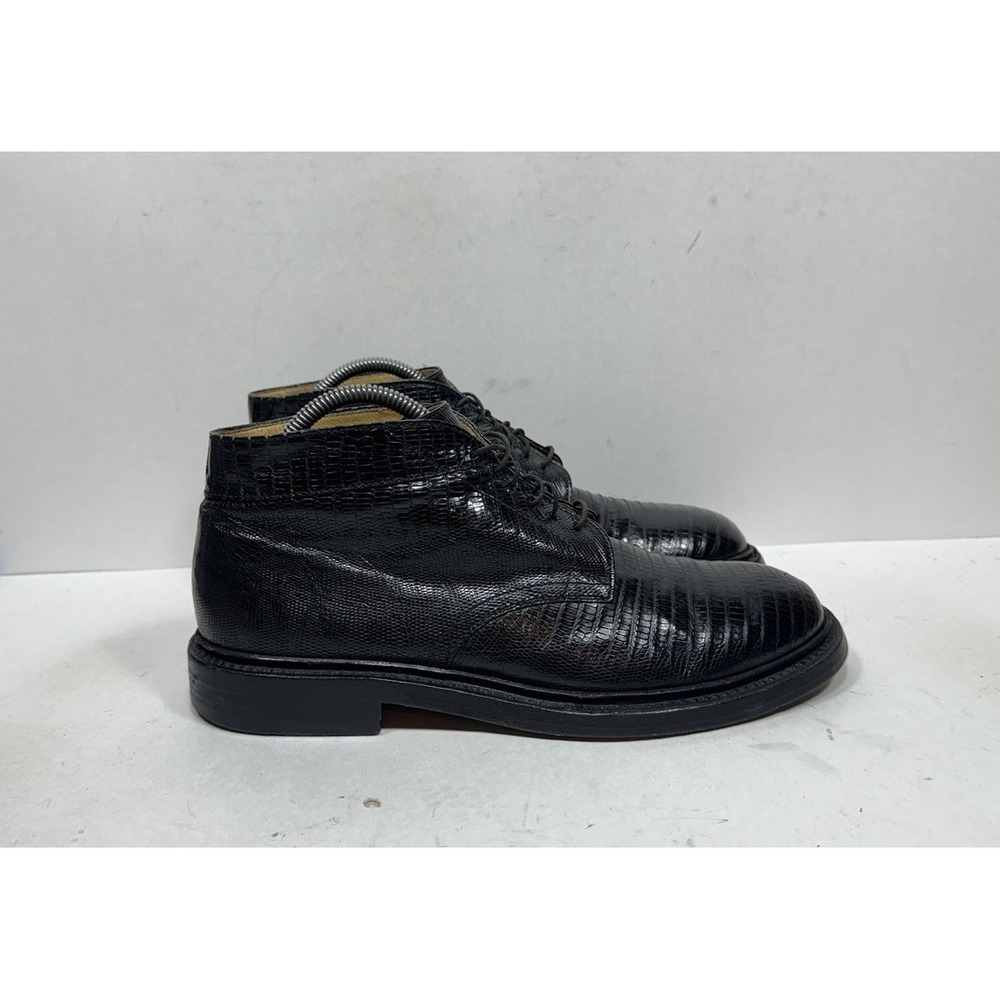 Tardini Genuine Lizard Black Boots Men's Size 9 US / 8 UK Dress
